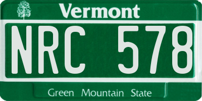 VT license plate NRC578