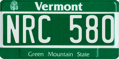 VT license plate NRC580