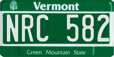 VT license plate NRC582
