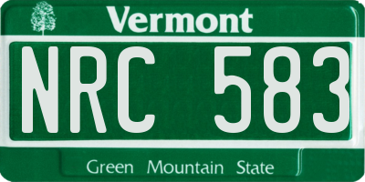 VT license plate NRC583