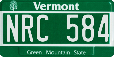 VT license plate NRC584