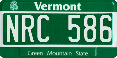 VT license plate NRC586