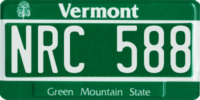 VT license plate NRC588