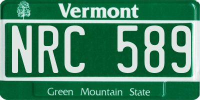 VT license plate NRC589