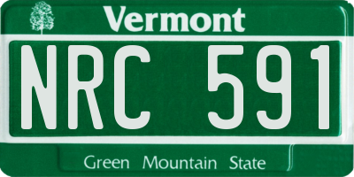 VT license plate NRC591