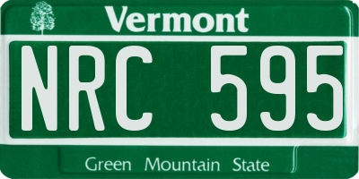 VT license plate NRC595