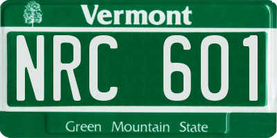 VT license plate NRC601