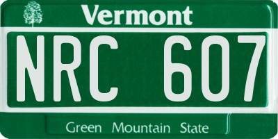VT license plate NRC607