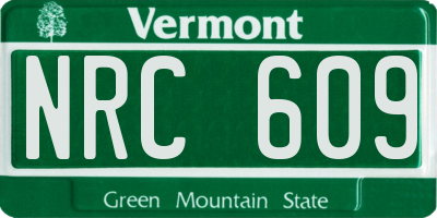 VT license plate NRC609