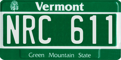 VT license plate NRC611