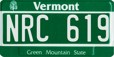 VT license plate NRC619