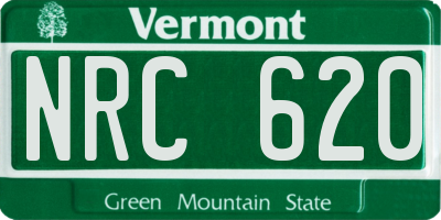 VT license plate NRC620