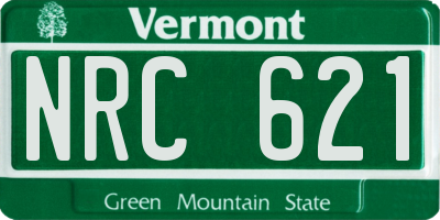 VT license plate NRC621