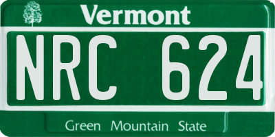 VT license plate NRC624