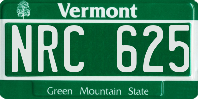 VT license plate NRC625