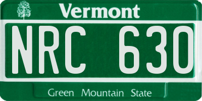 VT license plate NRC630