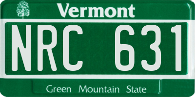 VT license plate NRC631