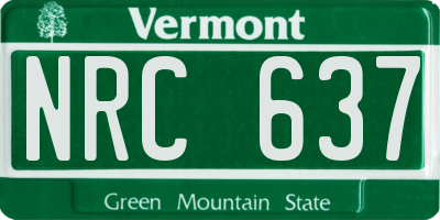 VT license plate NRC637