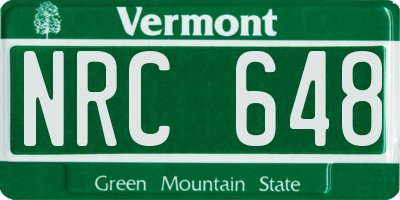 VT license plate NRC648