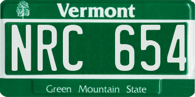 VT license plate NRC654