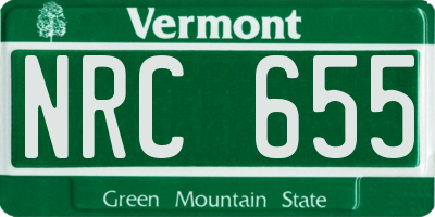 VT license plate NRC655