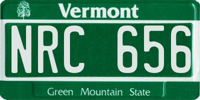 VT license plate NRC656