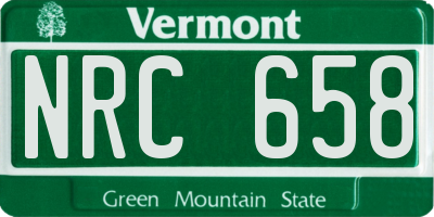 VT license plate NRC658