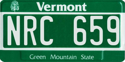 VT license plate NRC659