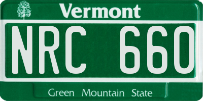 VT license plate NRC660
