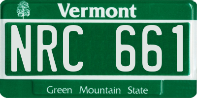VT license plate NRC661