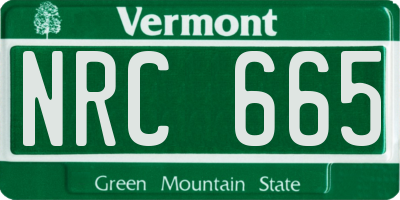 VT license plate NRC665
