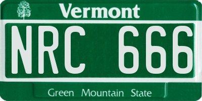 VT license plate NRC666