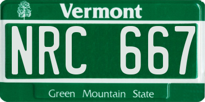 VT license plate NRC667
