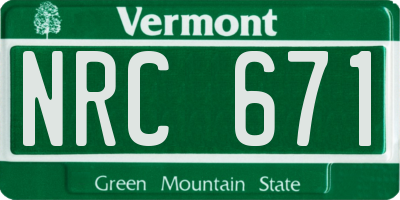 VT license plate NRC671