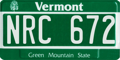 VT license plate NRC672