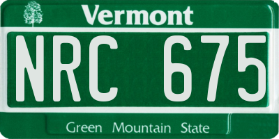 VT license plate NRC675