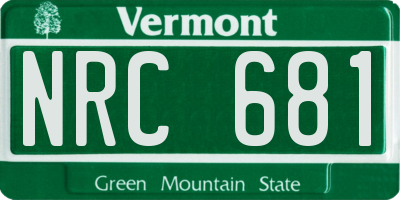 VT license plate NRC681