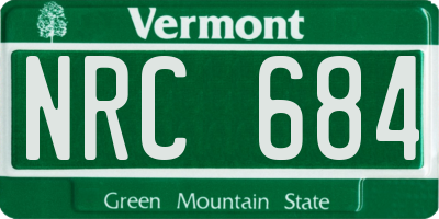 VT license plate NRC684