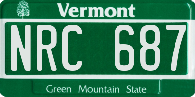 VT license plate NRC687
