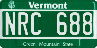 VT license plate NRC688