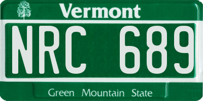 VT license plate NRC689