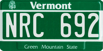 VT license plate NRC692