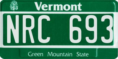 VT license plate NRC693