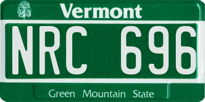 VT license plate NRC696