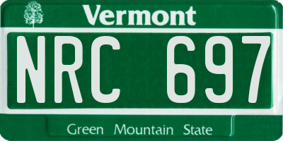 VT license plate NRC697