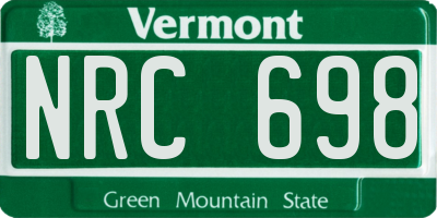 VT license plate NRC698