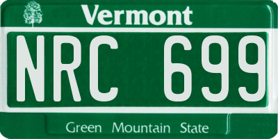 VT license plate NRC699