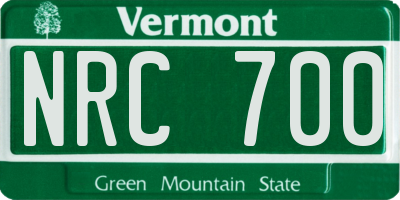 VT license plate NRC700