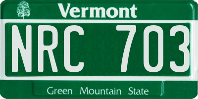 VT license plate NRC703