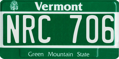 VT license plate NRC706